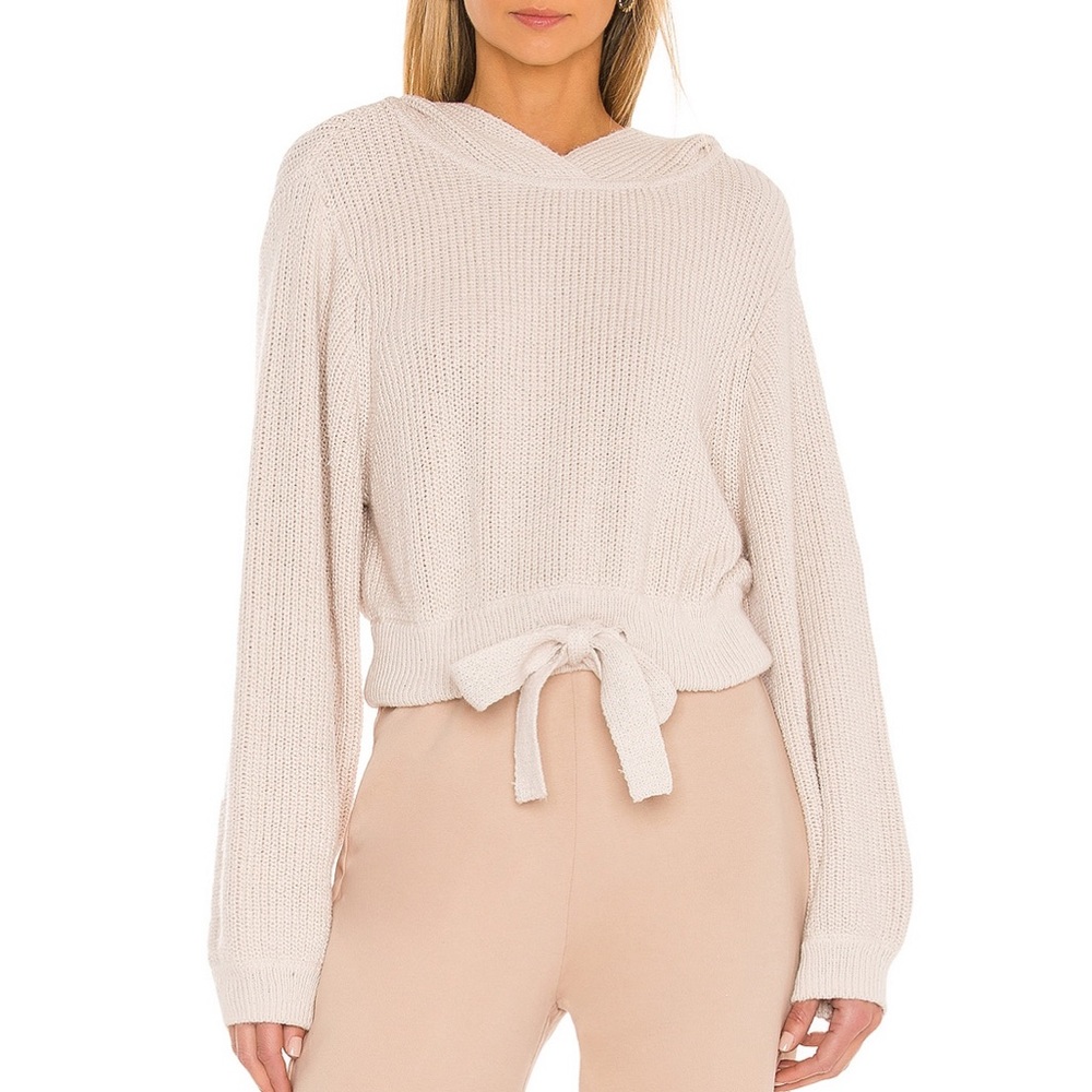 NWT WEEKEND STORIES HILARY KNIT HOODIE IN NATURAL SIZE XXS